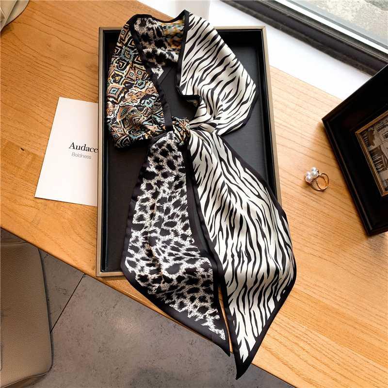 

Scarves Silk Scarf Female Animal Horse Floral Print Thin Narrow Luxury Long Bag Hair Band Ribbon Scarfs Women Neckerchief 2022Scarves