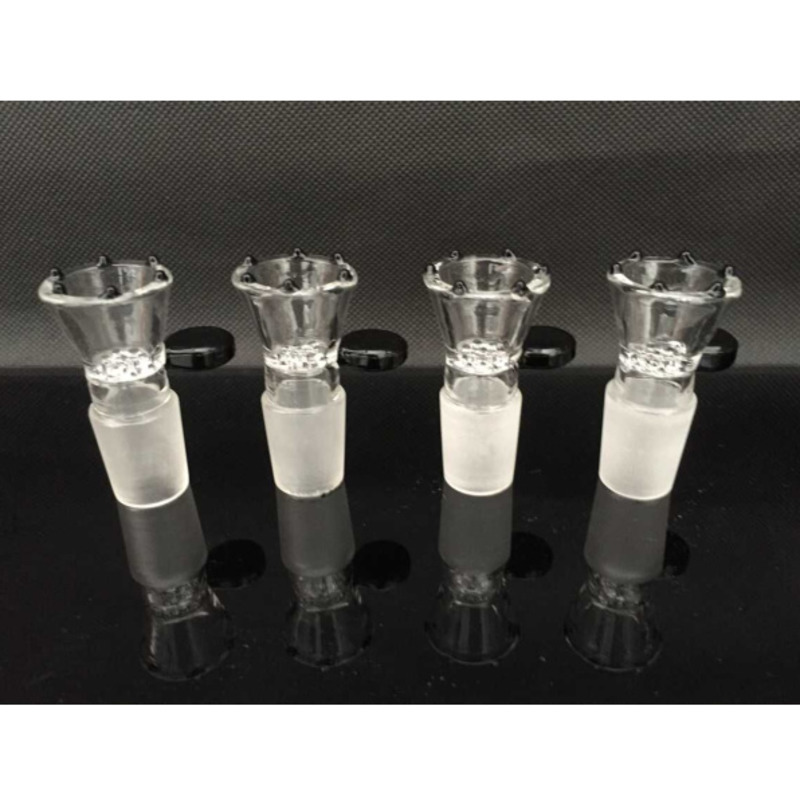 

Other Smoking Accessories Clear Male 18mm slide bowl 14mm with black handle deep thick for glass water pipe joint bong bubbler