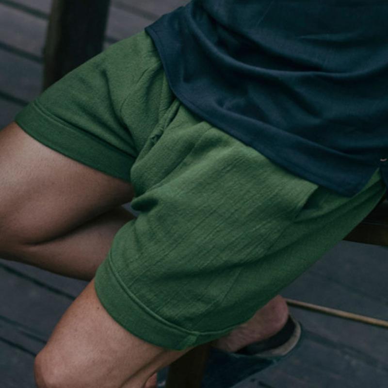 

Men's Shorts Spring And Summer 2022 Mens Casual Solid Color Comfortable Cotton Linen Pocket Lace Up Pants Elastic Waist ShortsMen's, Black
