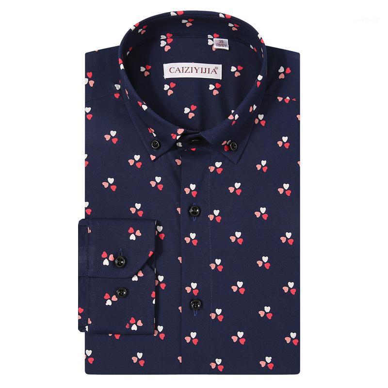 

Men's Trip Casual All Over Printing Love Heart Pattern Shirt Pocketless Comfortable Standard-fit Long Sleeve Button-down Shirts, White