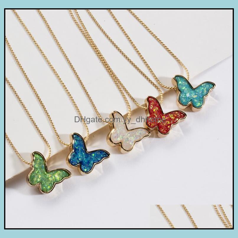 

Pendant Necklaces Pendants Jewelry Colorf Blue Red Butterfly Pendent Necklace Women Charm Acrylic Butterflies For Girls Friend Gift Ship D