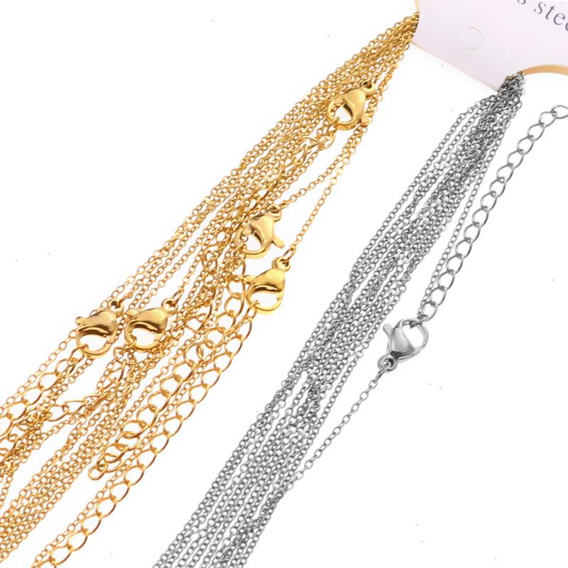 

10pcs Lot 45cm Width Necklaces 1mm Adjustable Stainless Steel Rose Gold Necklace Chains For Diy Jewelry Findings Making Materials Handmade