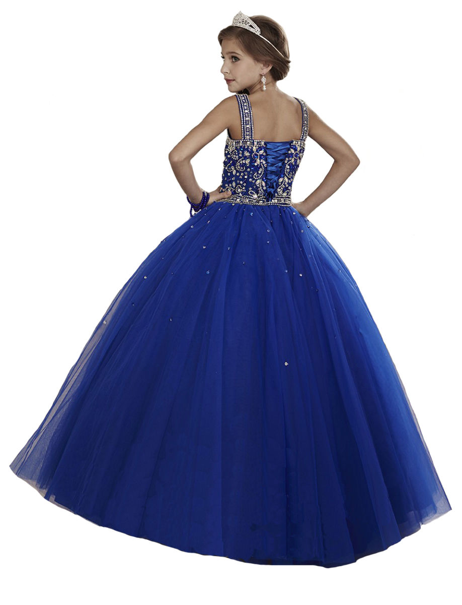 

Wholesale Beautiful Ball Gown Royal blue Girls Pageant Dresses Little Baby Flower Girl Dresses