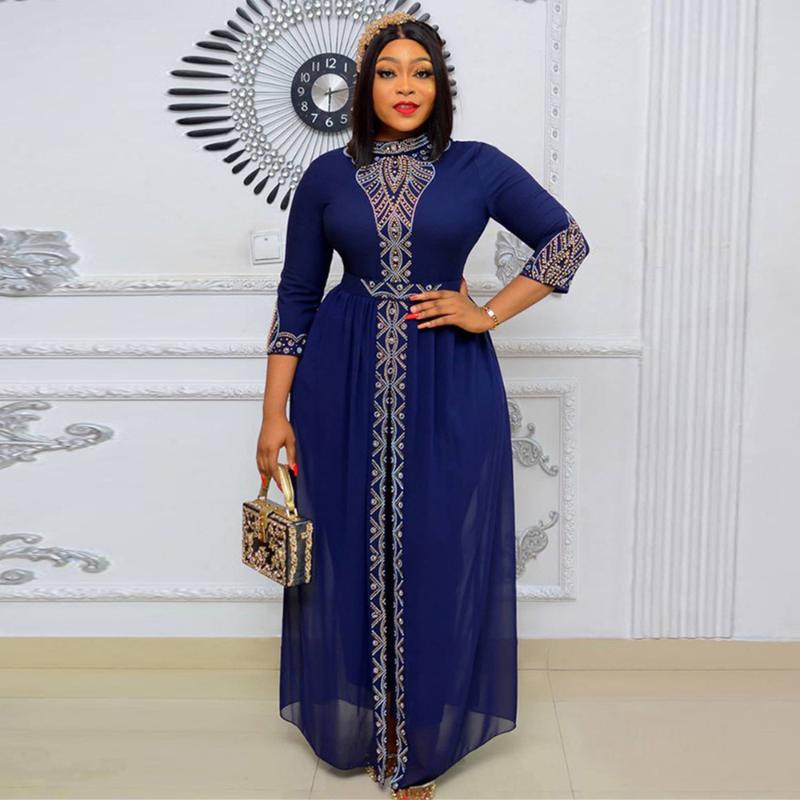 Vêtements ethniques Pièce Ensemble Femmes Vêtements Africains Dashiki Diamant Mode Tops Pantalons Costumes Costumes Plus La Taille Robes De Soiré