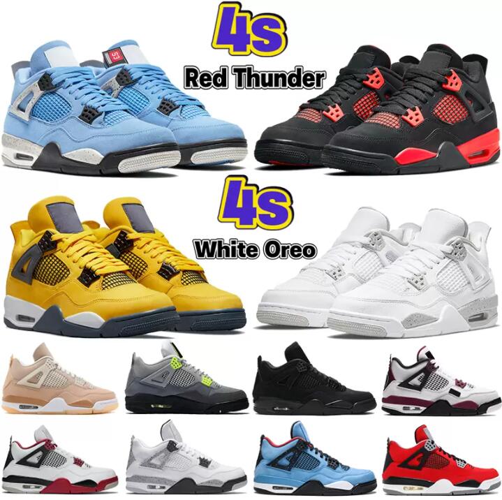 

2022 Hot University Blue Jumpman 4 4s mens Basketball Shoes white oreo cool grey metallic purple black cat bred shimmer cactus jack Infrared men women sneakers US 5.5-13, Please leave a message