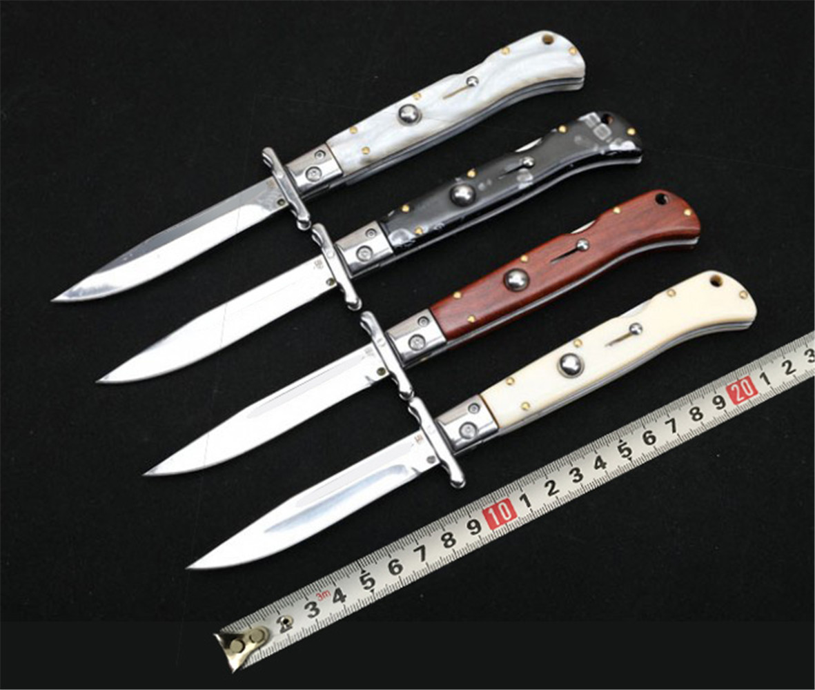 

Good 9 Inch US Italian Style Stiletto Mafia Automatic Knife Single Action Outdoor Tactical EDC Tool Pocket Survival Auto Knives