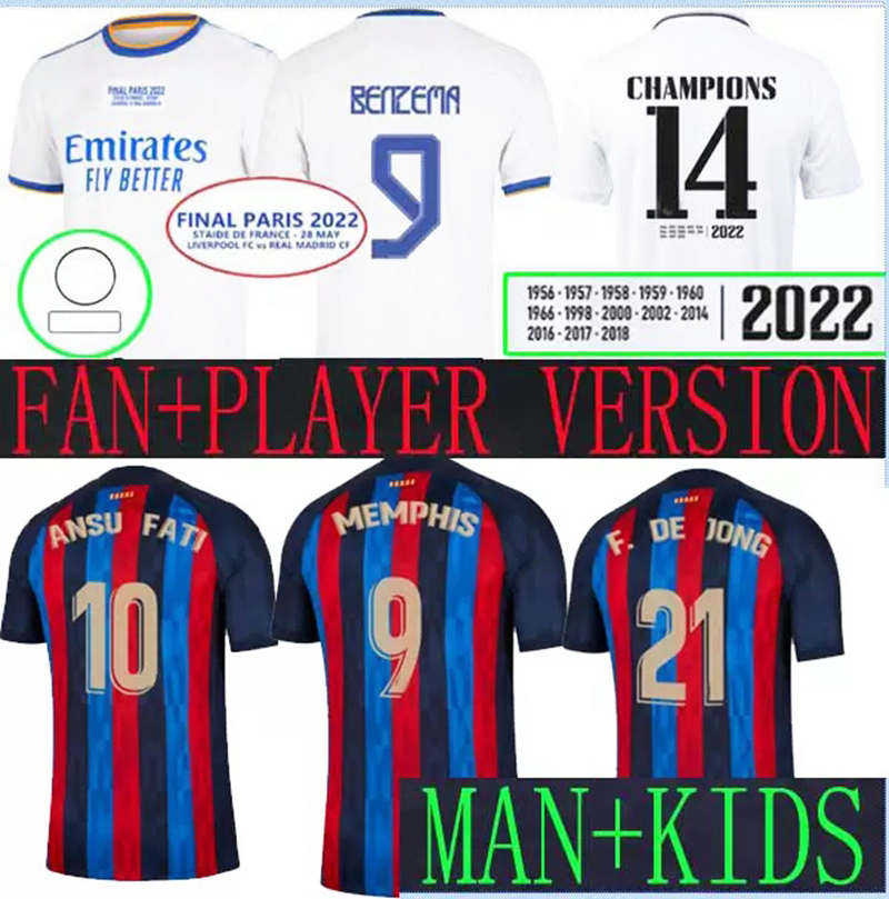 

21 22 23 barcelona SOCCER JERSEYS home final champions 14 time winners MEMPHIS PEDRI ADAMA AUBA F. DE JONG DEST DAVI ALVES kids jersey camiseta de futbol, 21 22 cup final player version