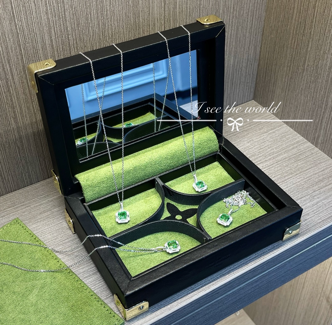 

ILIVI Monogram Jewelry Box Black Collectable Diamond pattern green Storage Classical Multi Purpose Makeup Case Organizer Fashion Gift