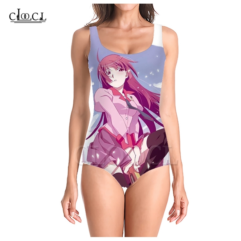 

Japanese Anime Hitagi Senjougahara 3D Print Girls Onepiece Swimsuit Bathing Suit Sleeveless Slim Sexy Women Swimwear 220617, One-piece swimsuit 1