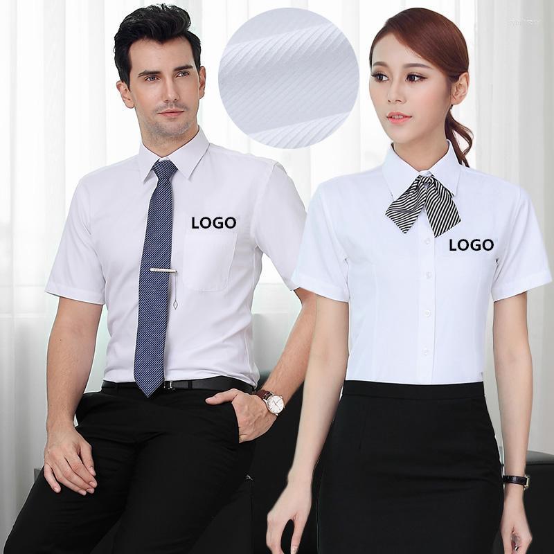 

Men's Dress Shirts Summer Men's Business Shirt Diy Logo Iron-free Professional Work Youth Slim Solid Color Short-sleeve ShirtMen's Sybi2, Blue