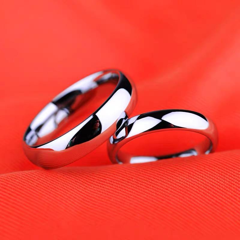 

Wedding Rings Simple 18K White Gold Silver Color S925 Never Fade 4mm Smooth Stainless Steel Band For Women Men Couple JewelryWeddingWedding