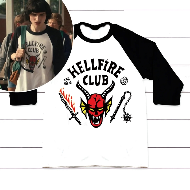 

Cotton 100 Tee Hellfire Club Stranger Things 4 T Shirt Women Men Casual Oversize Long Sleeve Graphic Hawkins High School Tshirt 220627, 13488-ht1c2