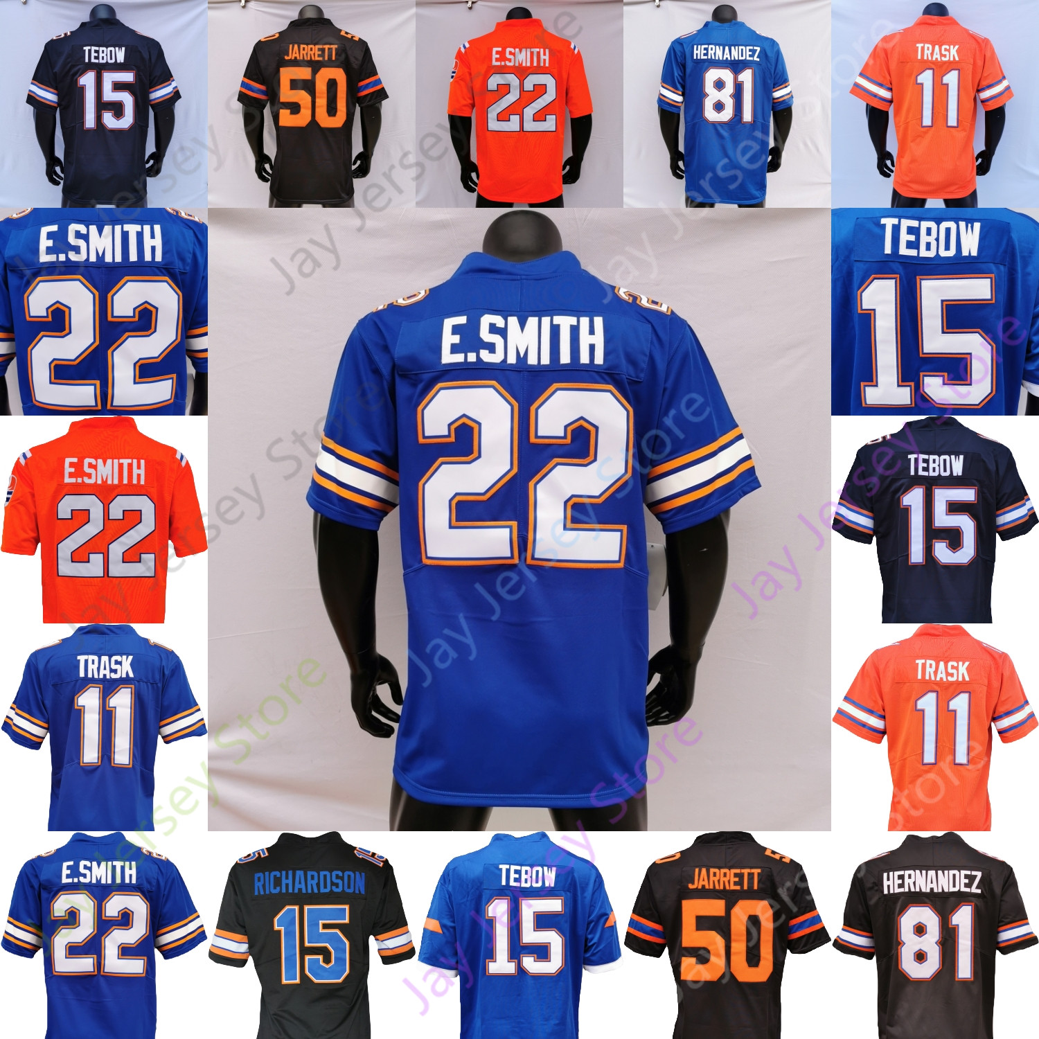 

Football Jersey NCAA College Aaron Hernandez Tim Tebow Emmitt Smith Richardson Johnson Jr. Dean III Cox Jr. Pearsall Henderson Shorter Miller Trask Etienne Pitts, Blue i