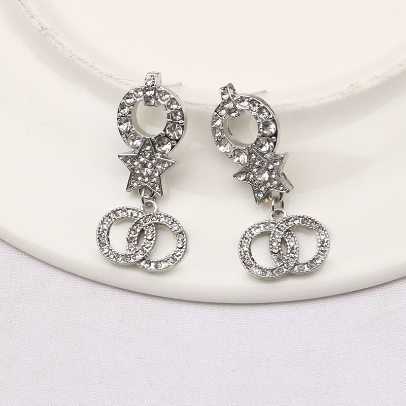 

18K Gold Plated Luxury Brand Designers Double Letters Stud C Geometric Square Classic Women Crystal Rhinestone Pearl Earring Wedding Party Jewerlry Gifts 20Style
