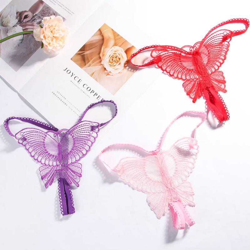 

Women's Panties Sexy Butterfly Fashion Women Embroidery Hollow Out Thongs G-string V-string Knickers Lingerie UnderwearWomen's, Purple