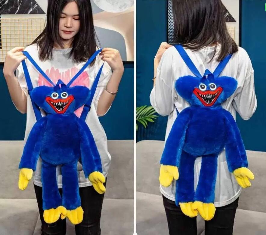 

Plush Backpacks Huggy Wuggy Kids Plushs Backpack Horror Sausage Monster Plush Adult Plush Toys Kid Gifts, Blue