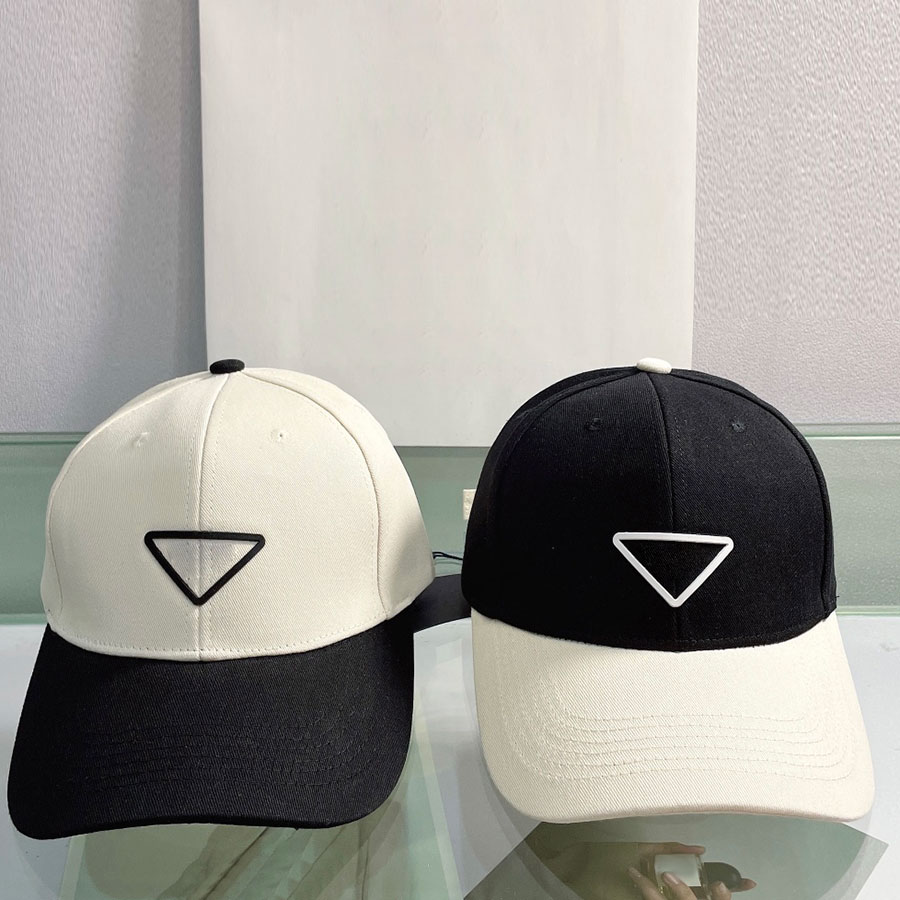 

Fashion Ball Caps Mens Women's Baseball Cap Velcro Closure Dome Hats adjustable hat Black and white 2 Colors High Quality, C1