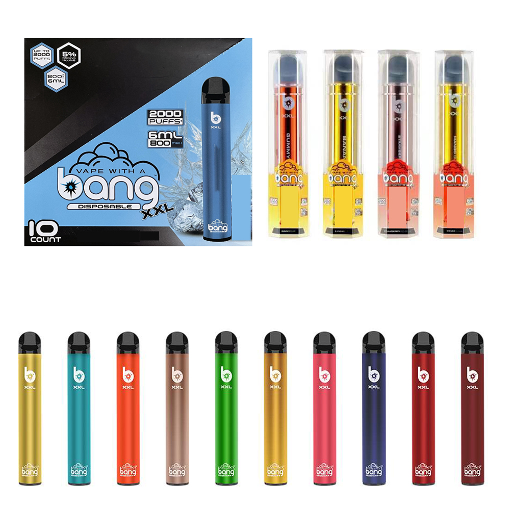 

Authentic E Cigarette Bang XXL 2000 hits Disposable Vape Pen With 850MAH Battery Pre-filled No Need For Messy Refills PUFF Bars elfbar bc 5000 puffs rechargeable ecig