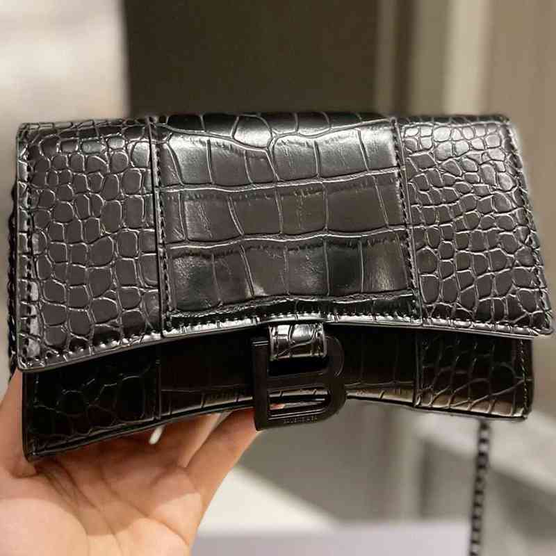 

High level designer bags bale'cig's hourglass bag chain special shaped lock design luxury new style leisure handbags female fashional bags high quality, Sky blue