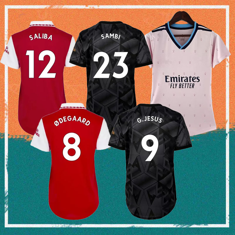 

22/23 Woman Gunners G.JESUS Soccer jersey 2022 Arsen MARTINELLI PEPE SMITH ROWE WILLIAN TIERNEY ODEGAARD SAKA THOMAS shirt girl Football Uniforms, Away