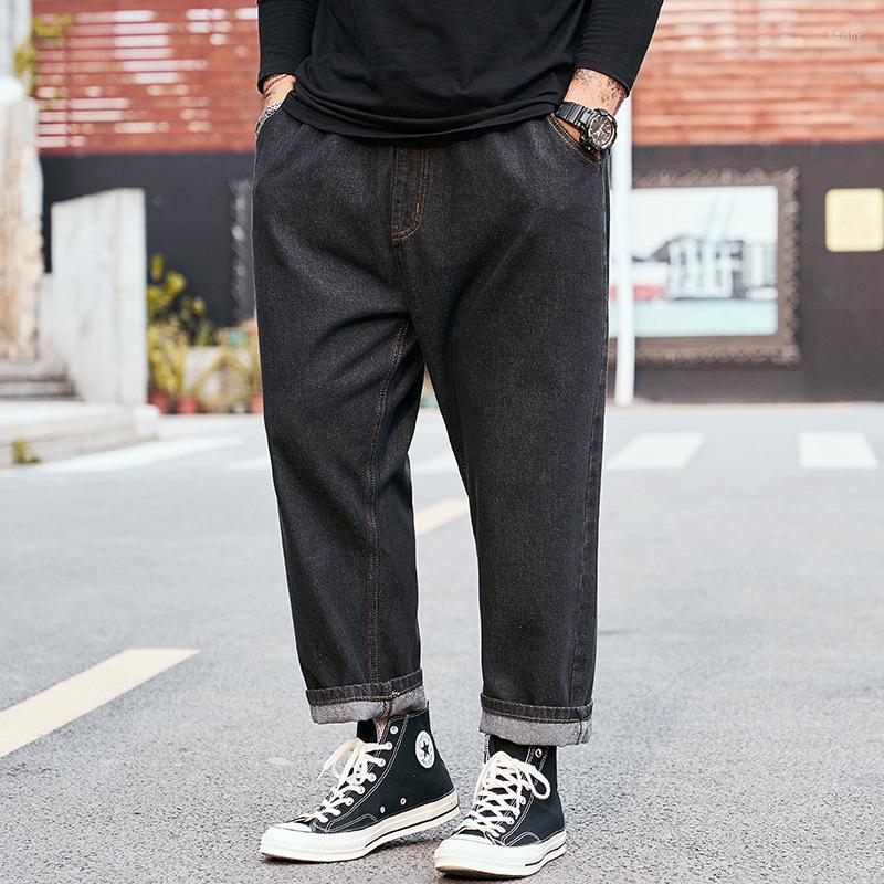 

Men's Jeans Autumn And Winter Men's Loose Trousers Wide Straight Close-fitting Pants Size 29-48 PTW0004Men's, Black