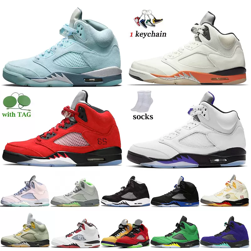

Mens Trainers 5s Bluebird Basketball Shoes Jumpman 5 Shattered Backboard Raging Bull Concord Racer Blue Oreo Florida Gators Jade Horizon With Socks Sports Sneakers, Shoes (27)