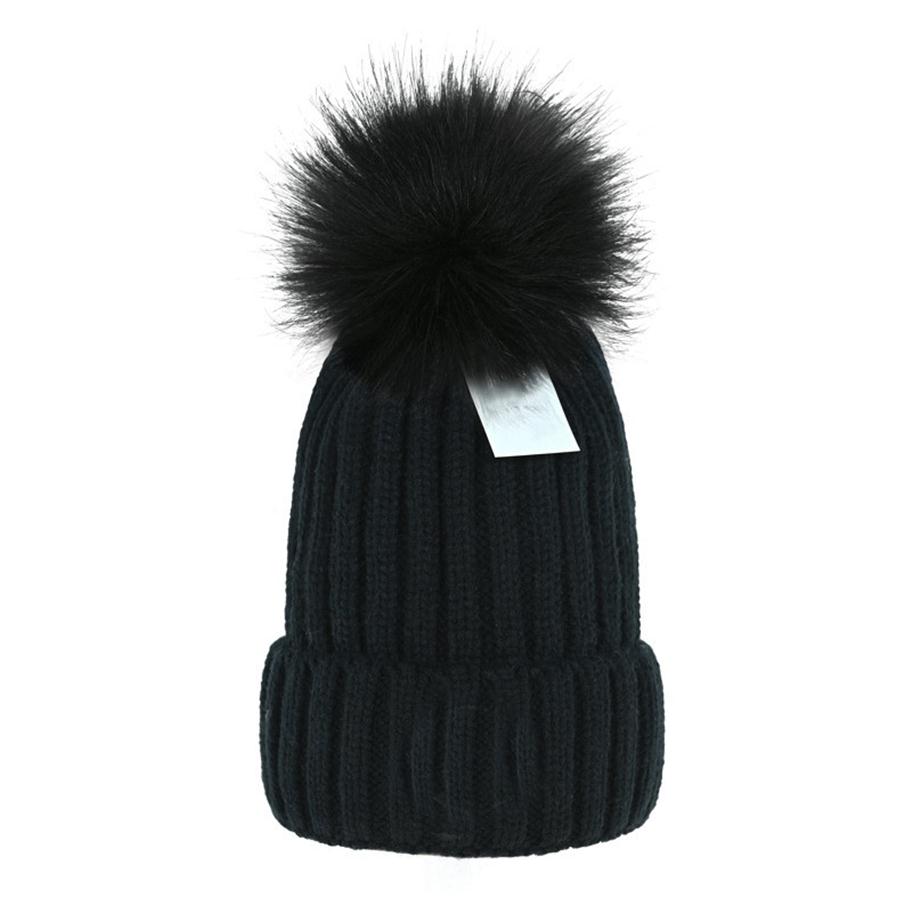 

2021 Adults Thick Warm Winter Hat For Women Soft Stretch Cable Knitted Pom Poms Beanies Hats Womens Skullies Beanies Girl Ski Cap 251S