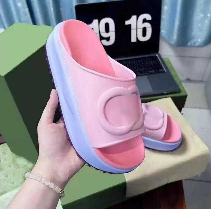 

Top Quality Womens Slippers Letter Luxury Thick-Soled Rubber Sandals Summer Fashion Comfort Soft Slipper Beach Designer Outdoor Leisure, Box