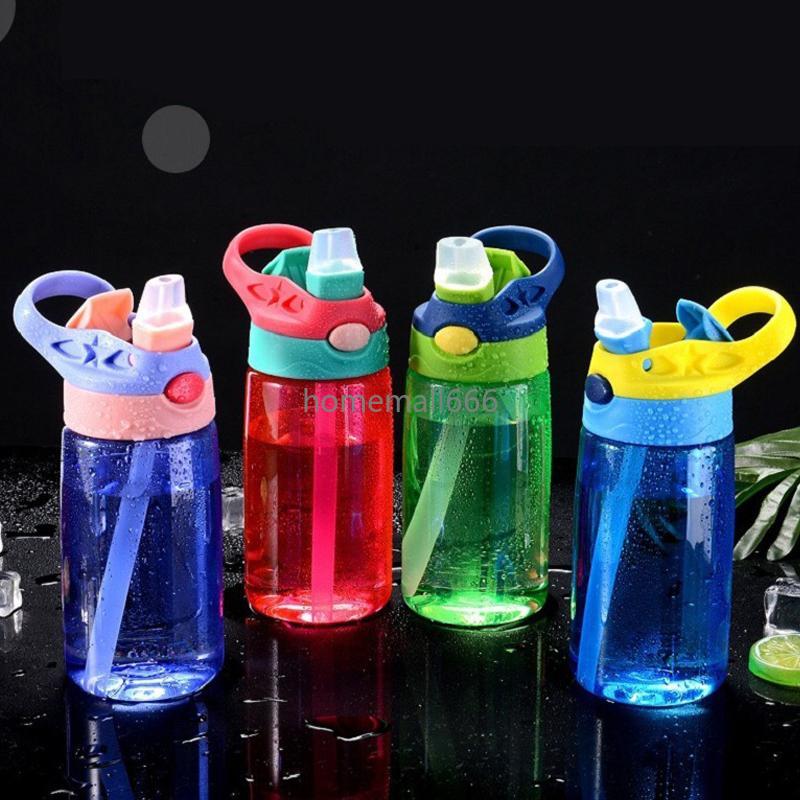 

430ML Kid Water Sippy Bottle Creative BPA Free Plastic Baby Feeding Cup With Straw Leak-proof Drop-proof Bottles Drink Children Cups 2022, Blue
