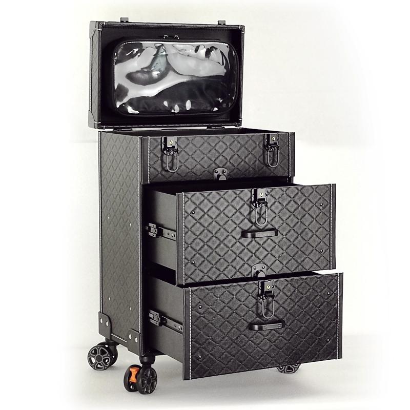 

Suitcases Large Capacity Trolley Professional Portable Cosmetic Luggage With Makeup Artist Multi-layer Nail Beauty Eyelash Tattoo Toolbox