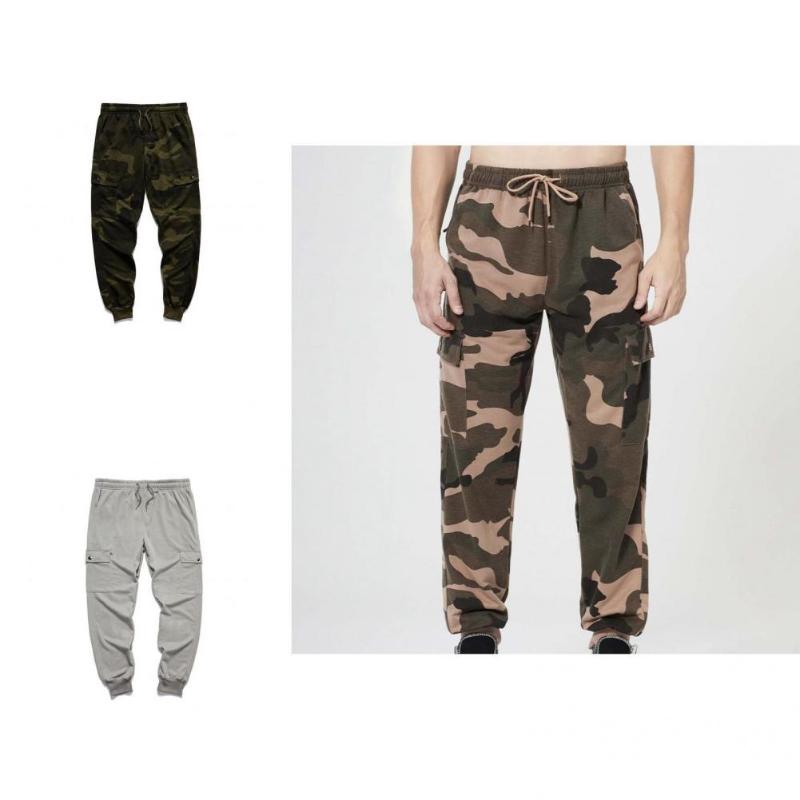 

Men's Pants Men Trousers Casual Simple Mid Waist Printed Loose-fitting For School, Black