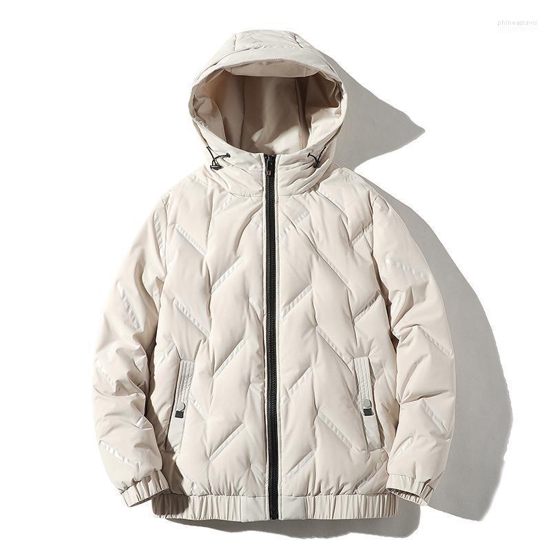 

Men' Down & Parkas Autumn Winter Plus Size Loose Casual Simple Solid Color Wild Fashion Thickening Men Warm Hooded Jacket Phin22, Beige