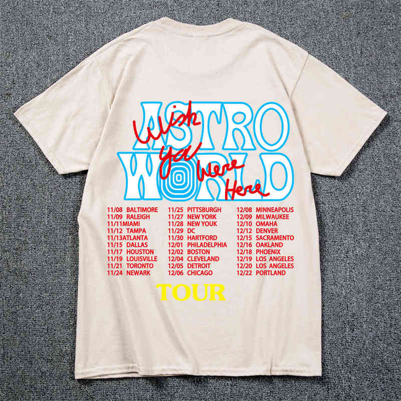 

New Fashion Hip Hop T Shirt Men Women Travis Scotts Harajuku T-Shirts YOU WERE HERE Letter Print Tees Tops, White