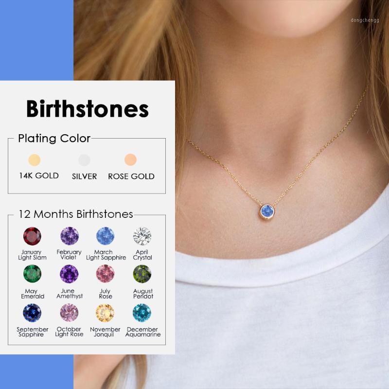 Colliers pendentifs Chaîne Collier en acier inoxydable Femme Designer Bijoux de luxe Bride Gold Bride 12 Birthstone March Light Sapphire