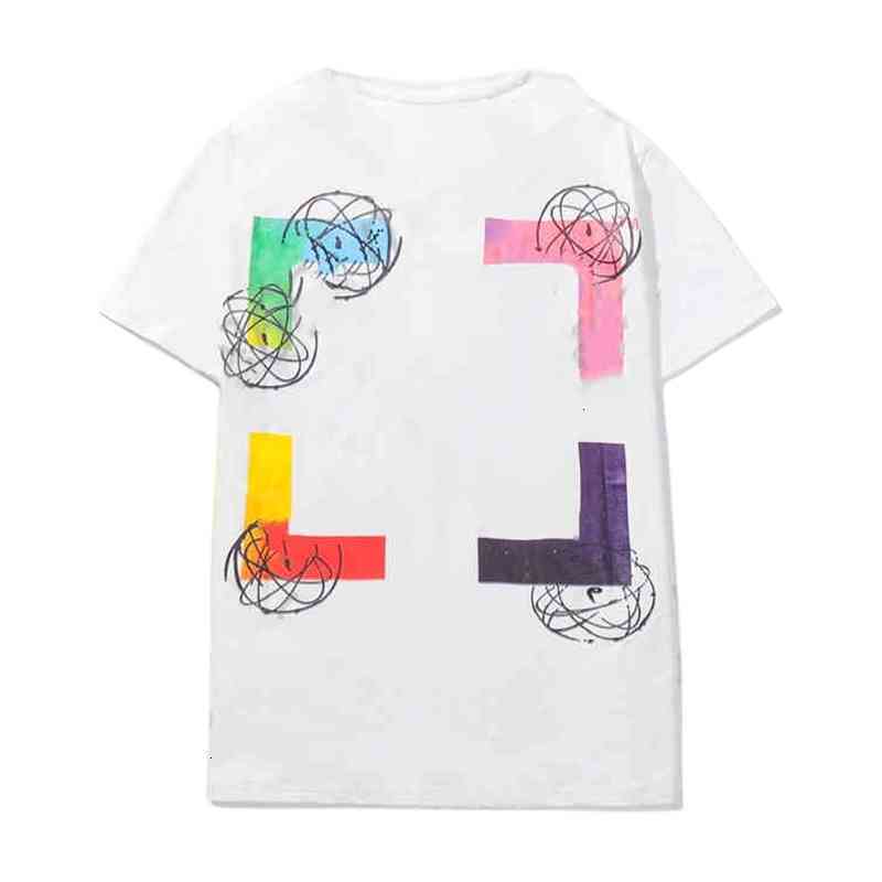 

Men' T-shirts Off Style White 22ss Women' and Color Gradient Marker Graffiti Arrow Short Sleeve T-shirt Ow Unisex Tee, 17