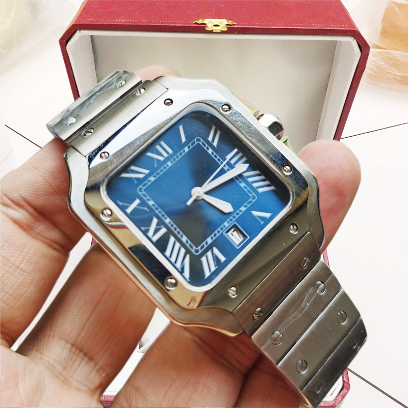 

Mens watches luxury Automatic mechanical Sweping movement Blue dial Sapphire glass stainless steel fashion wristwatches, Box and papers