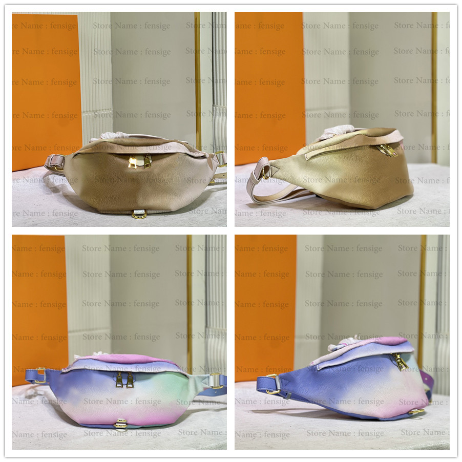 

2022 Bumbag Pastel Monograms Women Bags CrossBody Leather Shoulder Bag Lady Tote Sunset Kaki Handbags Designer Handbag 43644