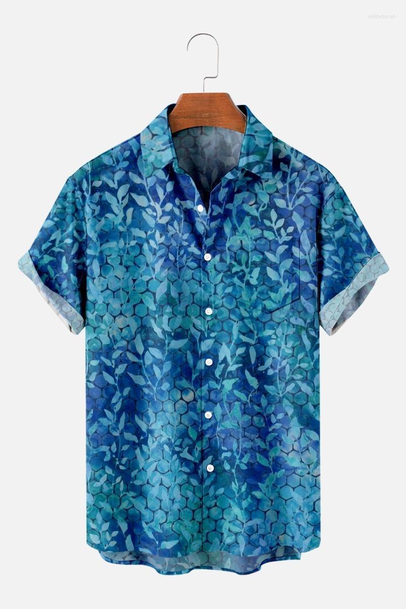 

Men's Casual Shirts Summer Men Short Sleeve Turn-down Collar Shirt Plus Size Rattan Leaf And Honeycomb 3D Top Teens Boys ShirtsMen's Eldd22