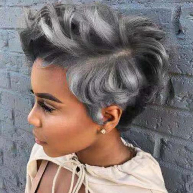 

Hot selling wigs European and American fashion ladies mixed color short curly hair comfortable heat-resistant hair daily wig, Customize