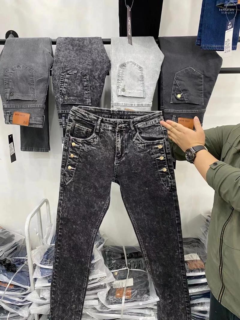 

Men's Jeans Brand Men Slim Fit Skinny Denim Designer Elastic Straight Stretch Trousers For MenMen's Bert22, As pic