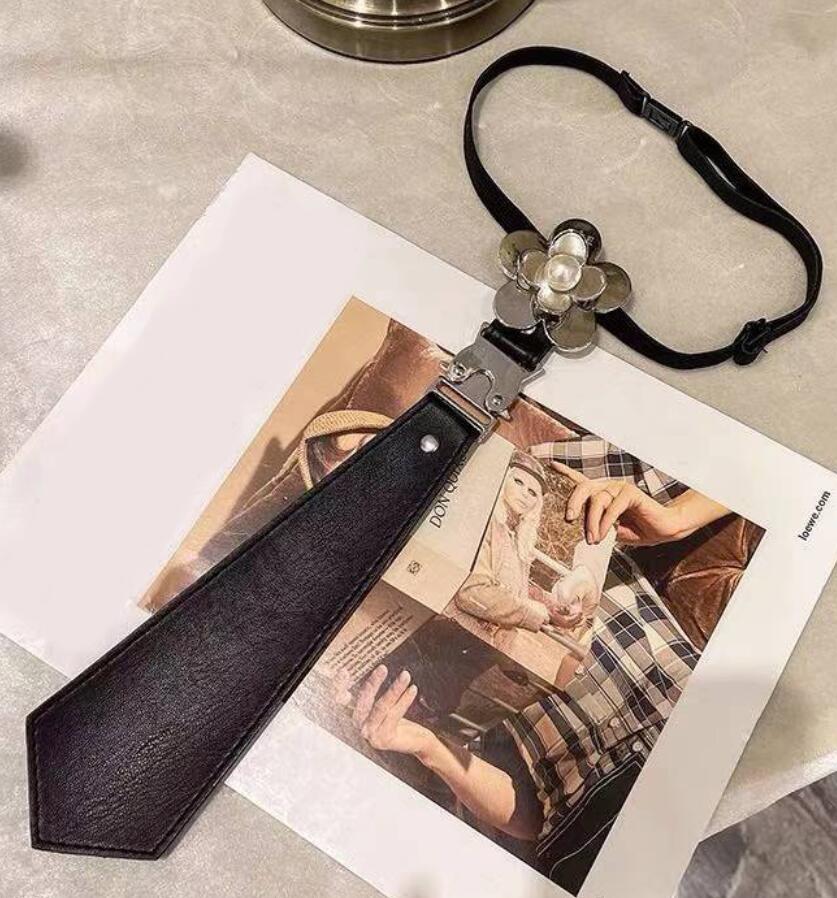 Women Designer Ties Fashion Leather Neckwear Punk Style Metal Button Free Bow Tie Decoration Wedding Neckwear Party Neckties-image-771384024