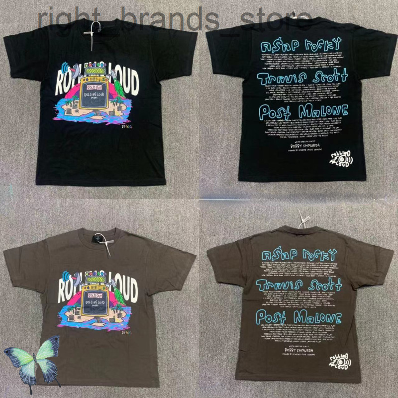 

Rolling Loud Miami Exclusive Line Up Tee Hand Painted Graffiti Short Sleeve T-Shirt W220811