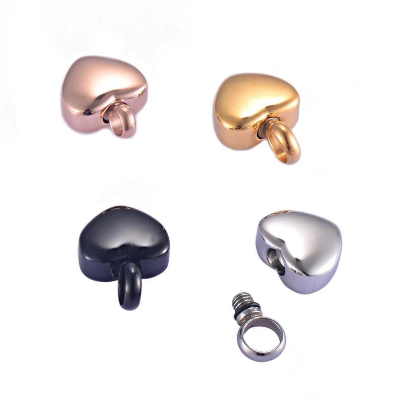 

Pendant Necklaces Stainless Steel Blank Slider Mini Heart Cremation Urn Necklace Engravable Memorial Ash Keepsake Jewelry 4 Colors 12mm 12mm