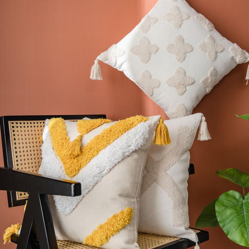 

Cushion/Decorative Pillow 1Pc Home Decor Cushion Cover 45x45cm Nordic Style Tufted Sofa Hug Soft Plush Chair Backrest Housse De Coussin