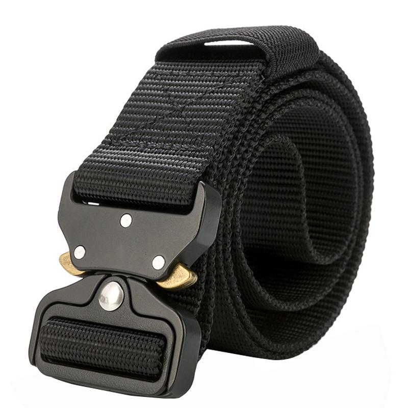 

Belts Multifunction Tactics Men Belt Quality Nylon Insert Buckle Breathable Wear Resistant Outdoor Sport, Black