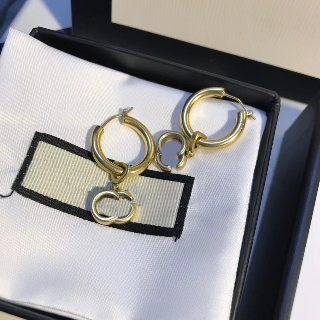 

Fashion Gold Alphabet Charm Earrings aretes Luxury Designer Earrings Women Party Gift Jewelry
