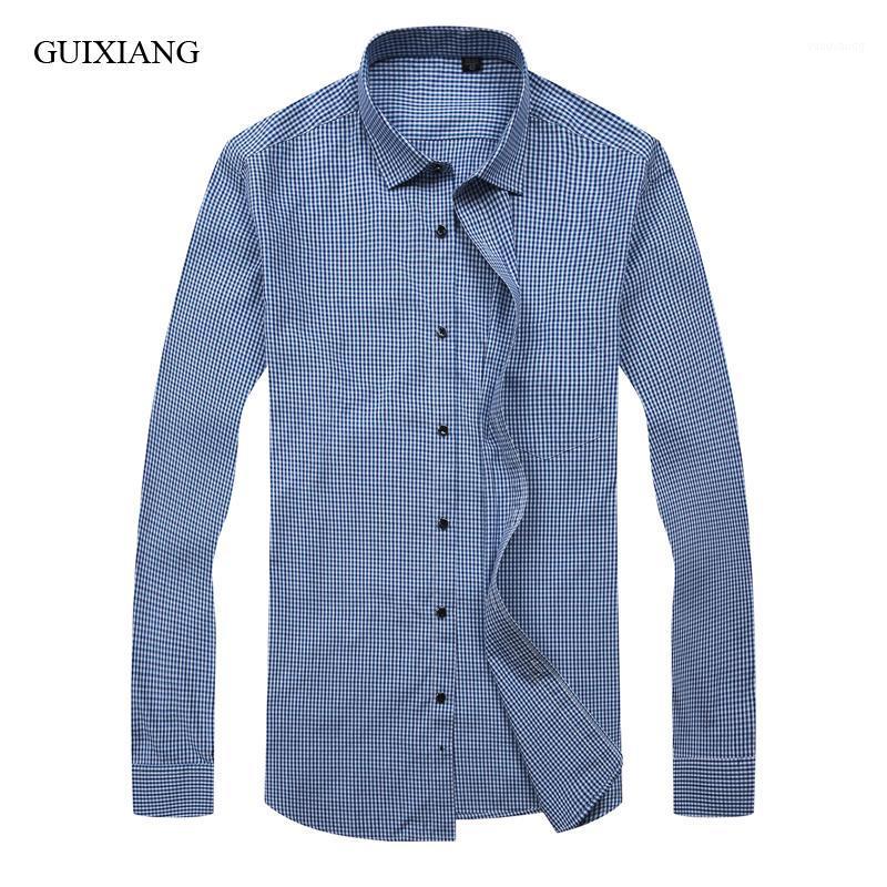 

Arrival Style Men's Plus Long Sleeve Shirts High Quality Business Casual Grid Formal Shirt Men Fatting Dress 3XL-8XL, Blue