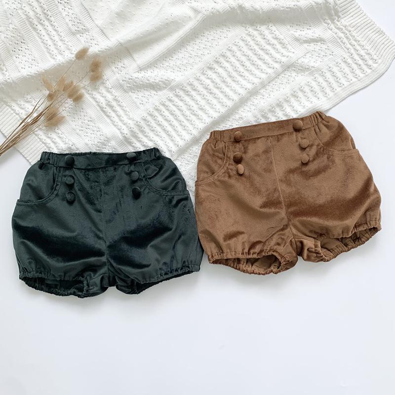 

Shorts Autumn Winter Kids Baby Girls Corduroy Pure Colour Short Pants Children's Clothing Casual Children PantsShorts, J200630 brown