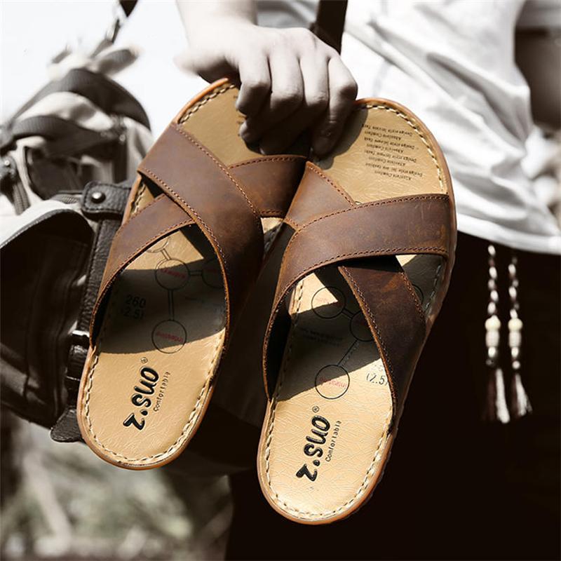 

Slippers 47s Genuine Leather Men Casual Mens Slipper Designer Handmade Classic Black Slipers High Quality Summer Shoes