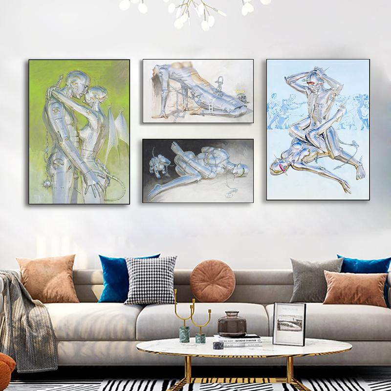 

Paintings Hajime Sorayama Poster Canvas Painting Sexy Robot Erotic Watercolor Print Wall Art For Living Room Home Decoration